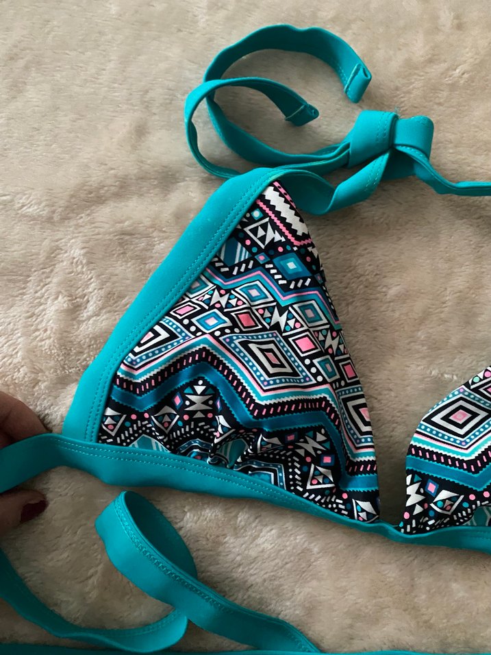 Bohem Renkli Bağcıklı Bikini Üstü - Görsel 2