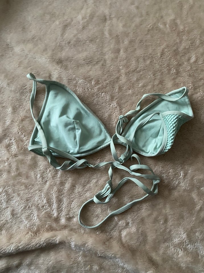 Turkuaz Örgü Bohem Bikini Üstü - Görsel 2