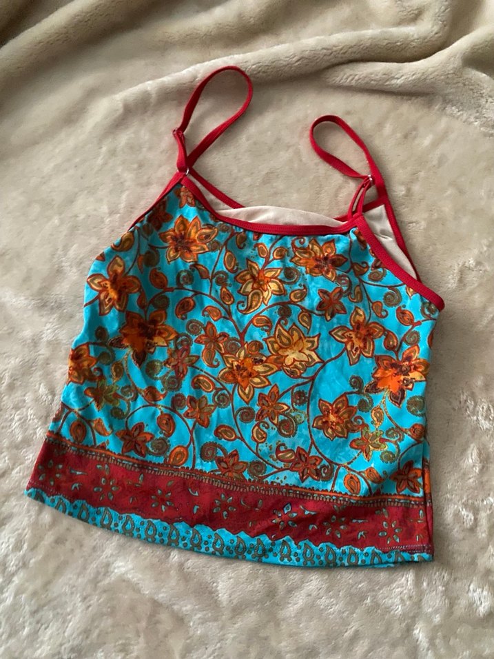 Renkli Bohem Çiçek Desenli Mini tankini - Görsel 3