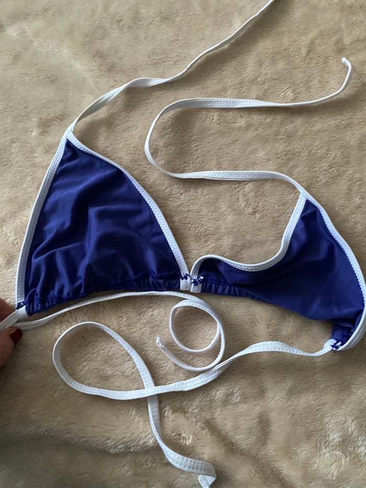 Kadın Mavi İpli Bikini Üstü - Görsel 3