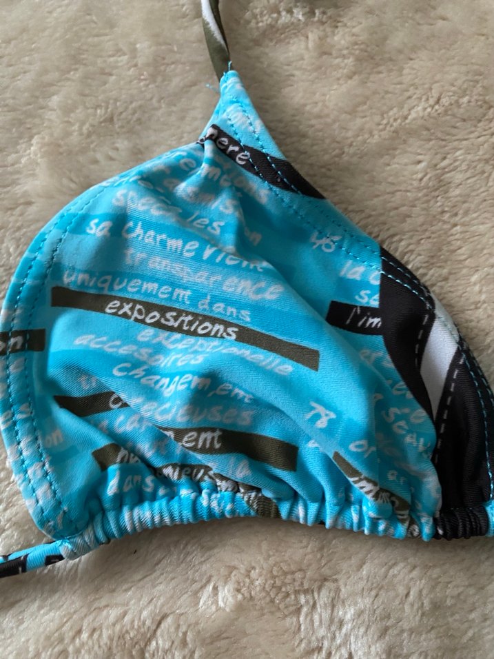 Turkuaz Bağcıklı Mini Bikini Üstü - Görsel 2