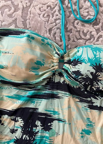 Bohem Mini Kadın Turkuaz Desenli Mayo - Görsel 2