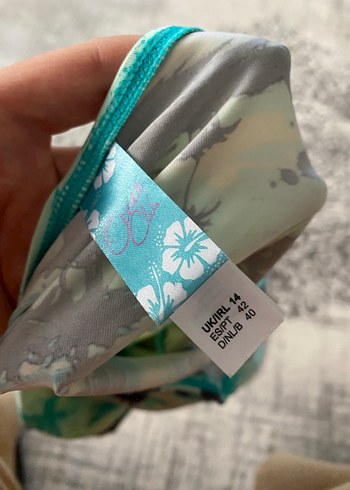 Bohem Mini Kadın Turkuaz Desenli Mayo - Görsel 4