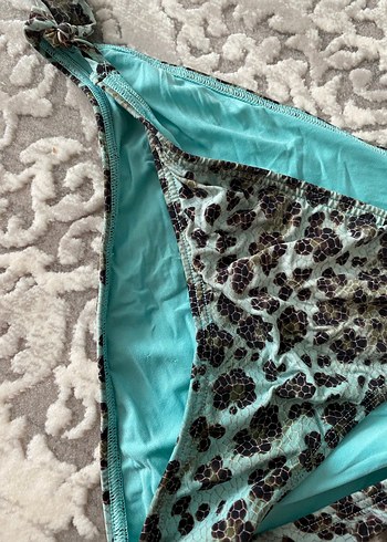 Turkuaz Yılan Desenli Kadın Bikini Altı - Görsel 2