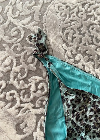 Turkuaz Yılan Desenli Kadın Bikini Altı - Görsel 3