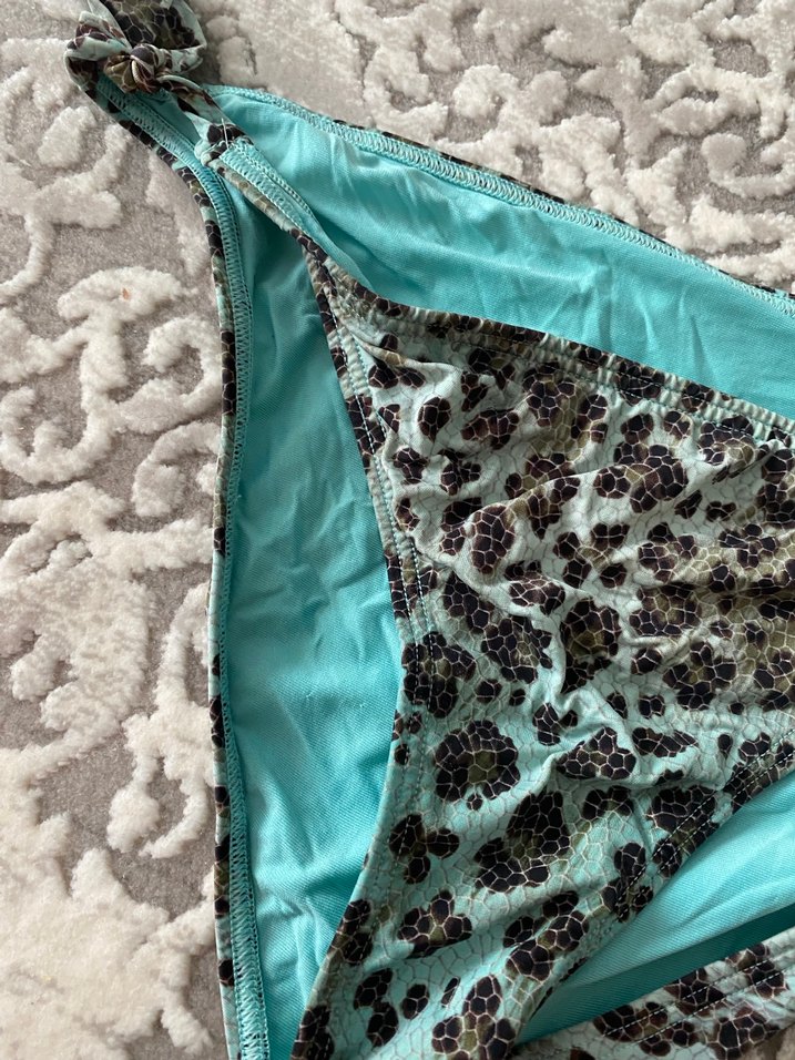 Turkuaz Yılan Desenli Kadın Bikini Altı - Görsel 2