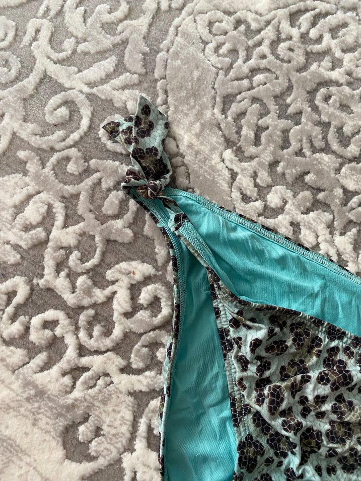 Turkuaz Yılan Desenli Kadın Bikini Altı - Görsel 3