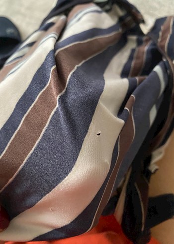 Uzun, Askılı, Kahverengi Çizgili Kadın Mayo - Görsel 4