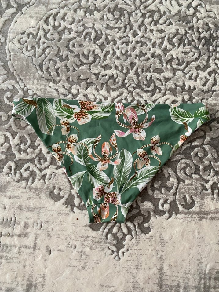 Yeşil Çiçek Desenli Bohem Bikini Altı - Görsel 2