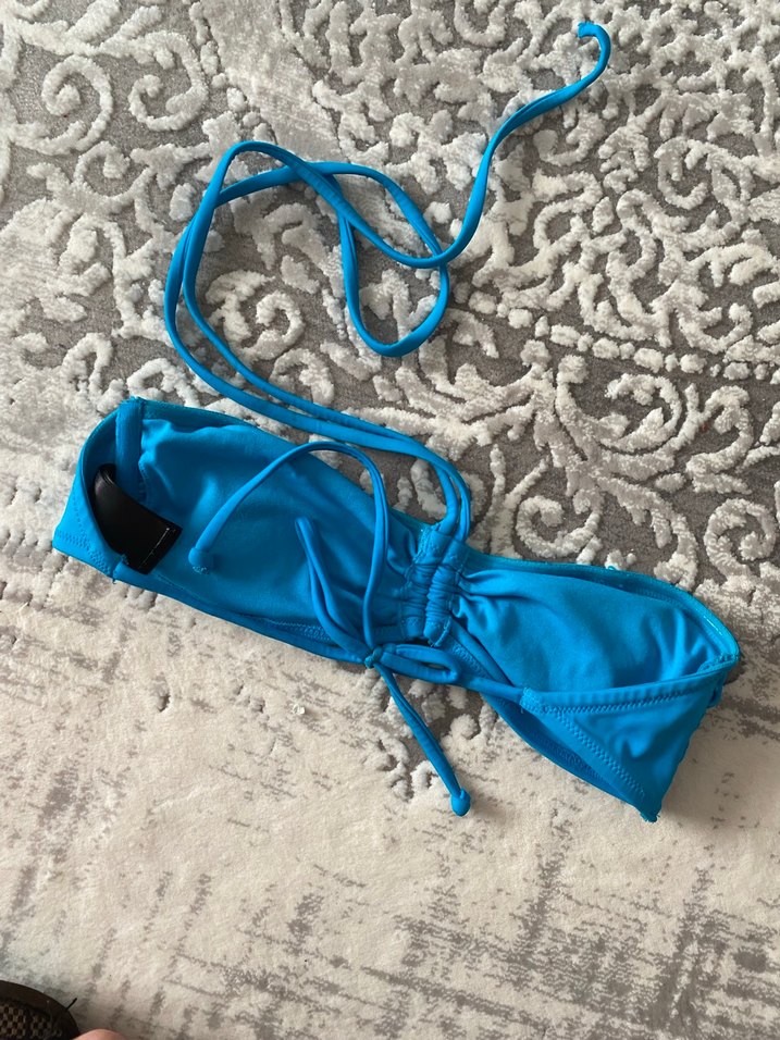 Bohem Tarzı Mavi İpli Bikini Üstü - Görsel 2