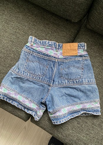 Bohem Renkli Batik Desenli Kadın Kot Şort - Görsel 4