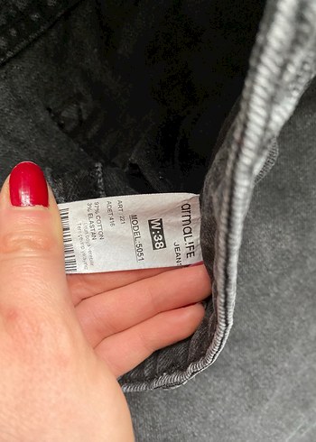 Gri Kadın Denim Mini Şort - Görsel 2