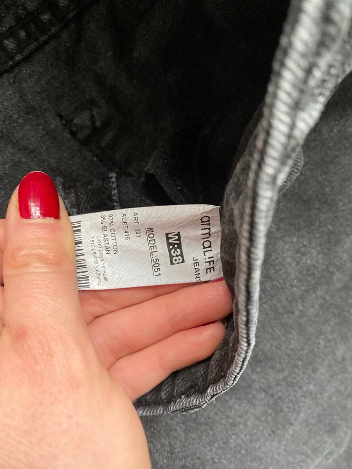 Gri Kadın Denim Mini Şort - Görsel 2