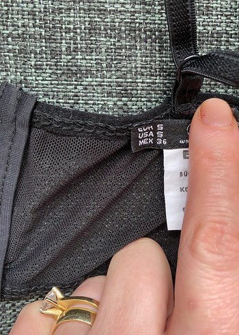 Zincir Detaylı Siyah Strappy Büstiyer - Görsel 5