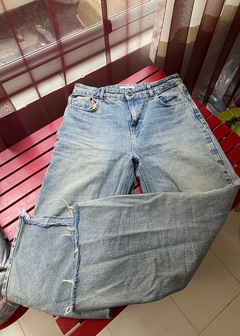 Geniş Kesim Midi Boy Kadın Kot Pantolon