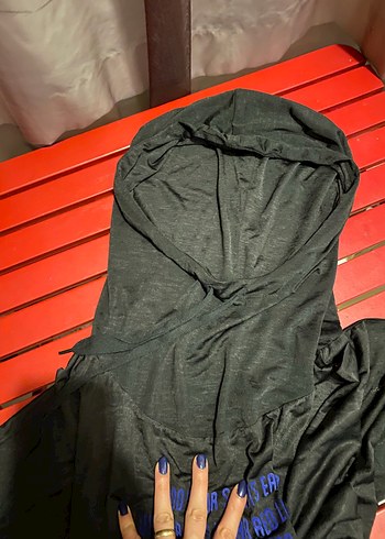 Koton Kapüşonlu Siyah Baskılı Kadın Sweatshirt