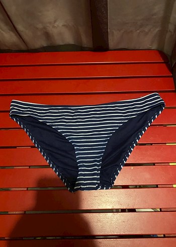 Çizgili Koyu Mavi Kadın Bikini Altı