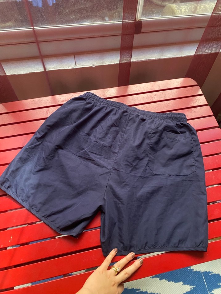 Erkek Koyu Mavi Kemerli Mini Şort - Görsel 3