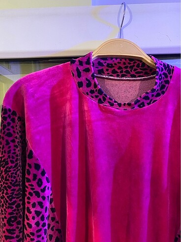 m Beden pembe Renk Y2k Vintage kadife sweatshirt