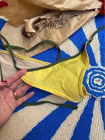 xs Beden sarı Renk Y2k Brezilya bikini alt