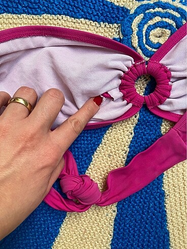 l Beden pembe Renk Straplez bikini üst