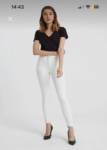 Cross jeans Beyaz toparlayıcı Fit Kadın Kot Pantolon