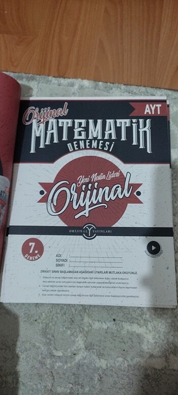  Beden Renk orijinal ayt matematik deneme