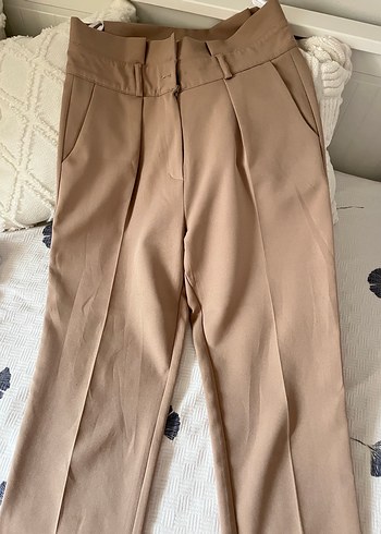 Bej Kumaş Kadın Pantolon - Görsel 2