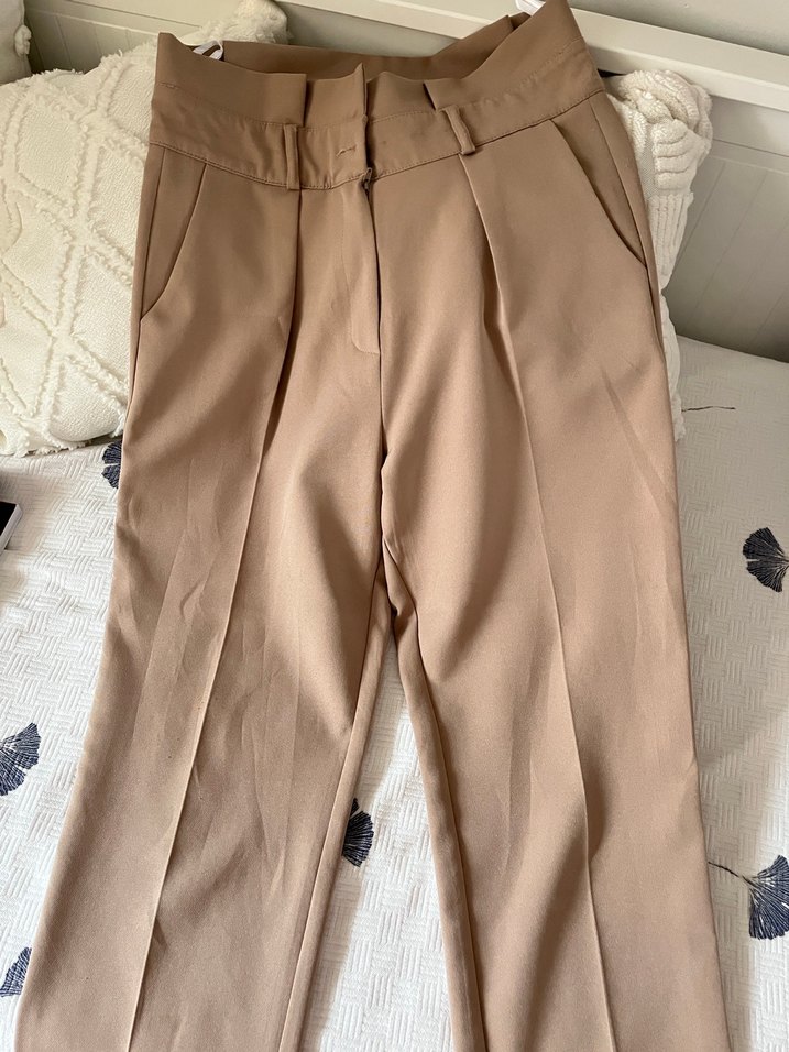 Bej Kumaş Kadın Pantolon - Görsel 2