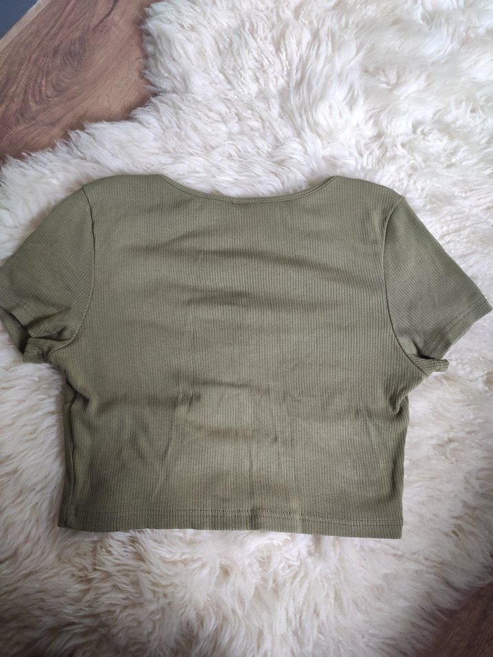 Coquette Yeşil Dantel Detaylı Kısa Kollu Kadın Bluz - Görsel 2