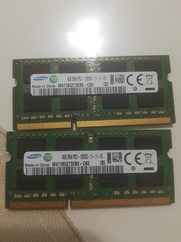 2 adet 4gb laptop ram samsung