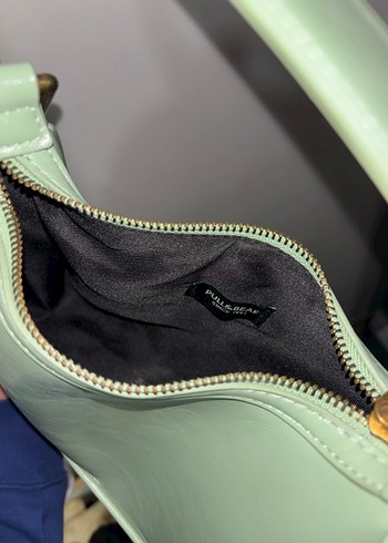 Pull&Bear Yeşil Deri Minimalist Kadın Omuz Çantası - Görsel 2