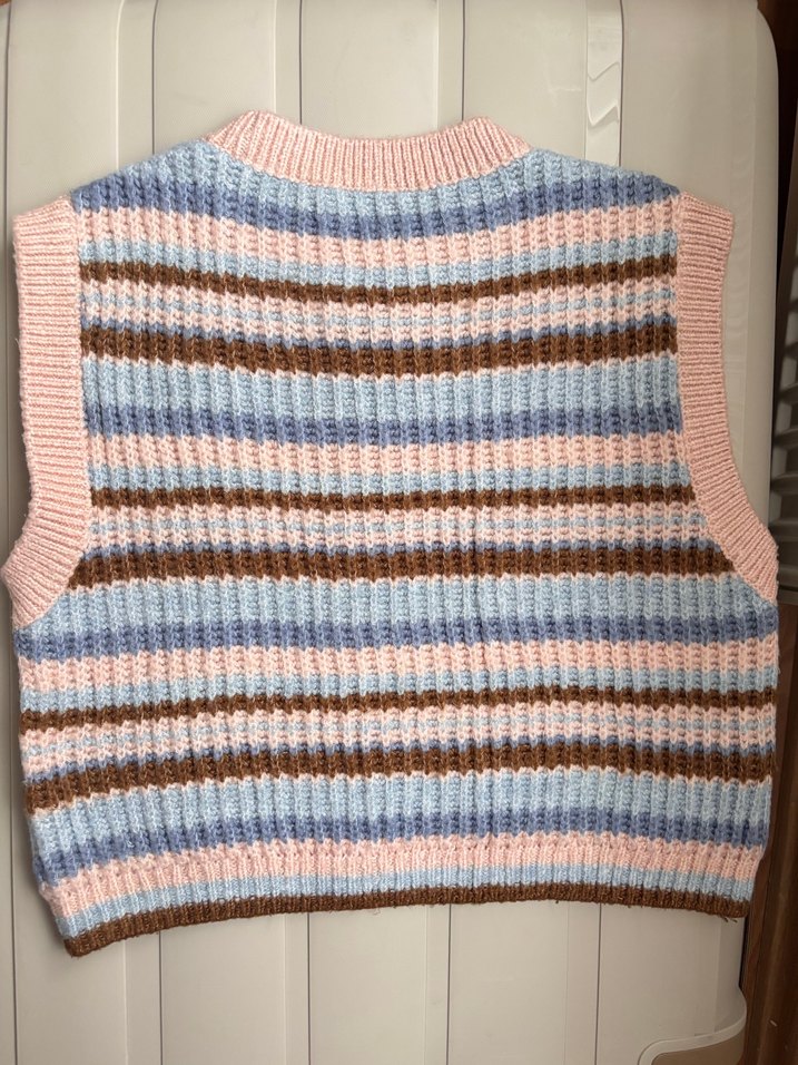 Çizgili Pastel Renkli Örgü Kadın Süveter - Görsel 2