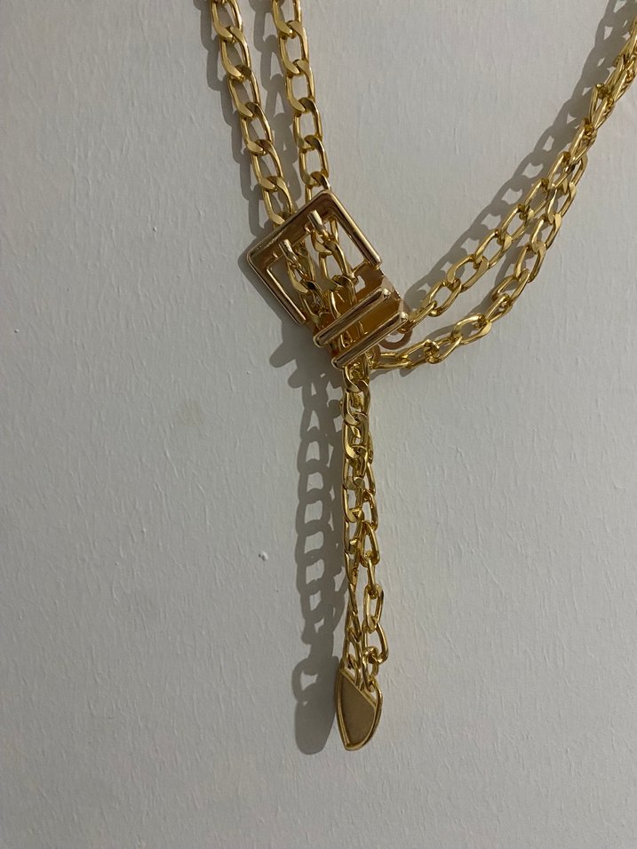 Altın Renk Zincir Detaylı Kemer - Görsel 3