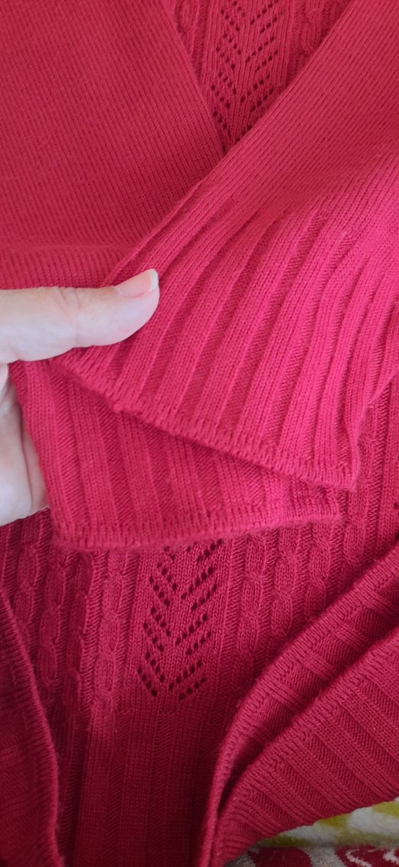 Kırmızı Örgü Kadın Kazak - Görsel 4