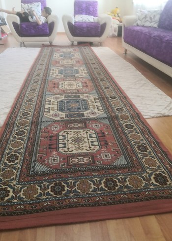 Koyu Renkli Çok Desenli Geleneksel yolluk halı