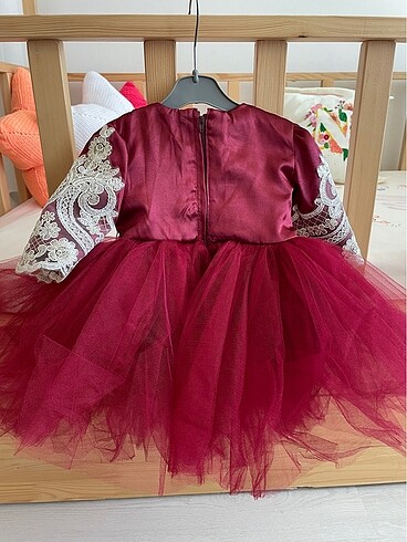 6-9 Ay Beden Bordo elbise