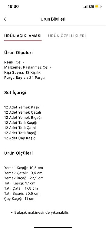Jumbo Jumbo 9410 84 parça 12 kişilik çatal kaşık bıçak takımı