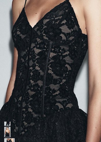 zara viral dantel peplum korse büstiyer - Görsel 3