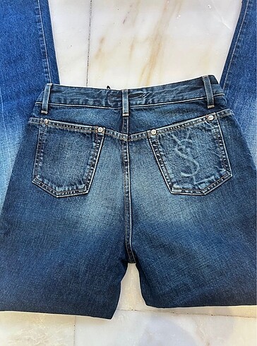 yves saint laurent ysl logo extremely rare düşük bel jean