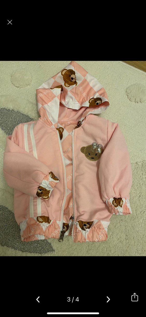 Pembe Ayıcık Desenli Bebek Kız Takımı - Görsel 3