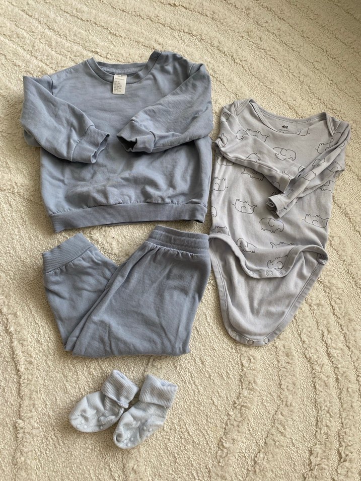 Bebek mavi Uzun Kollu Bebek Erkek Kıyafet Seti - Görsel 4