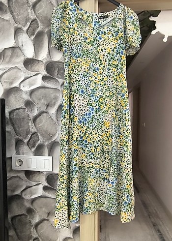 Bohem Çok Renkli Uzun Elbise - Görsel 4