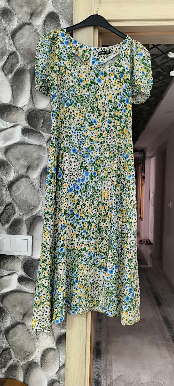 Bohem Çok Renkli Uzun Elbise - Görsel 5