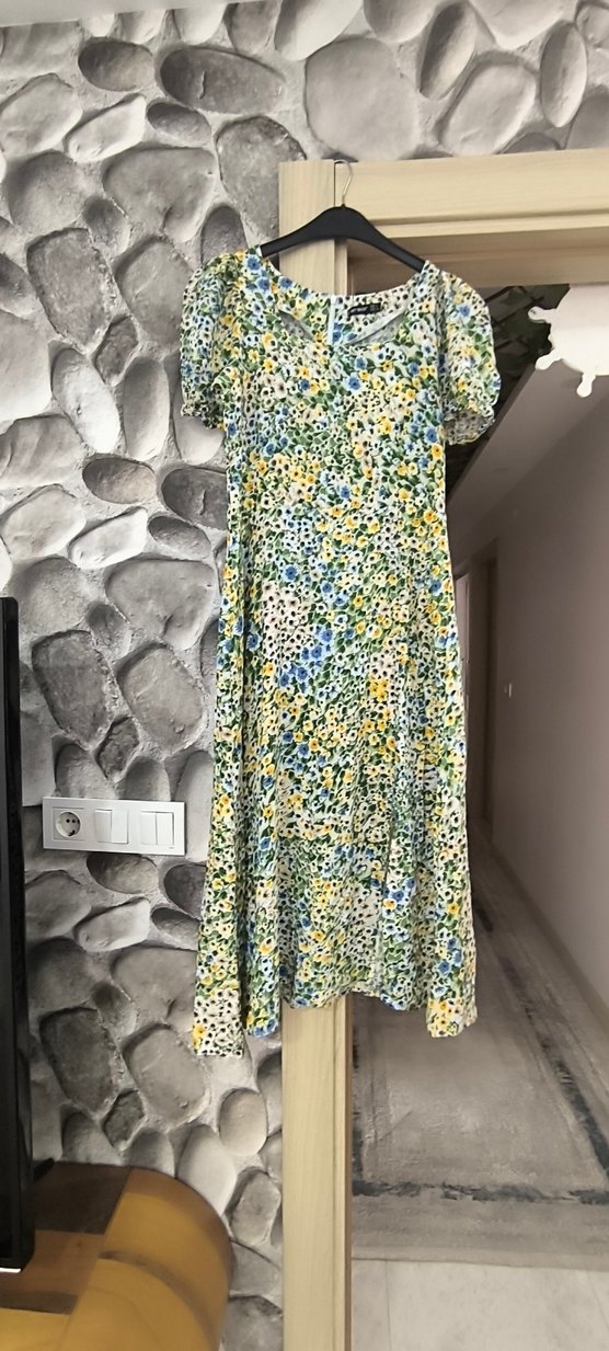 Bohem Çok Renkli Uzun Elbise - Görsel 4