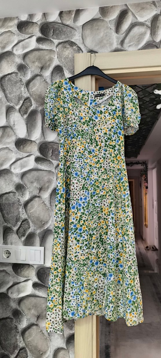 Bohem Çok Renkli Uzun Elbise - Görsel 2