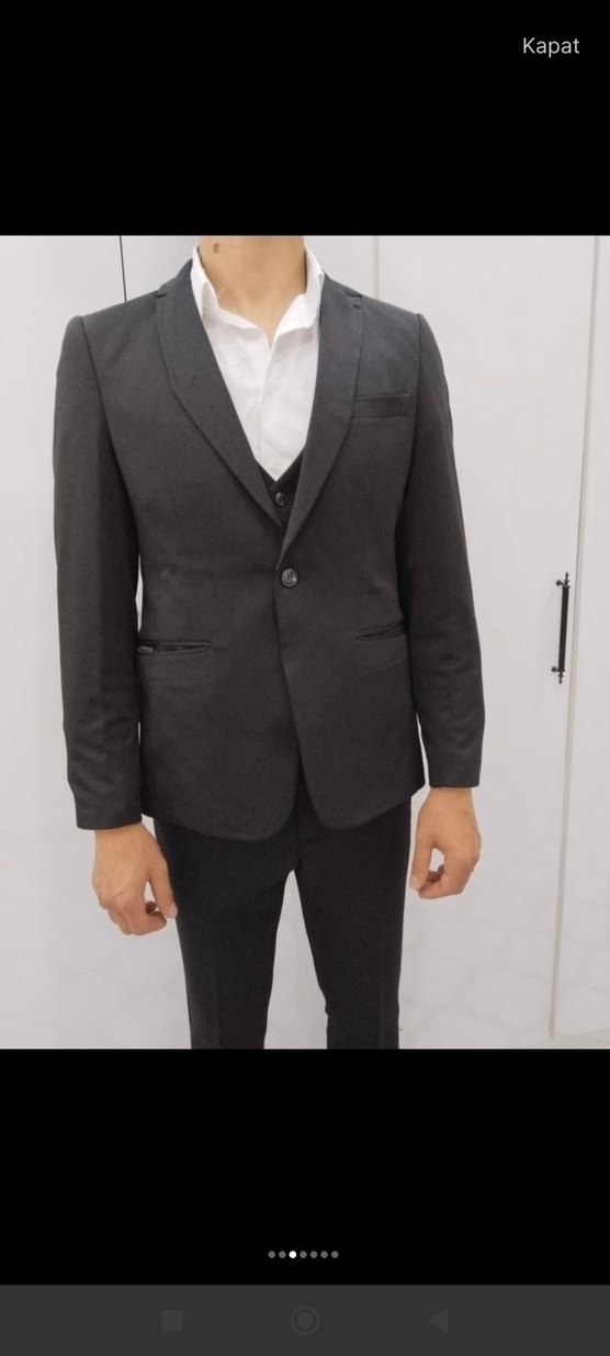 Erkek Gri Regular Fit Takım Elbise - Görsel 3