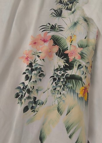 Beyaz, Baskılı, Uzun Kollu Bohem Kadın Gömlek - Görsel 3