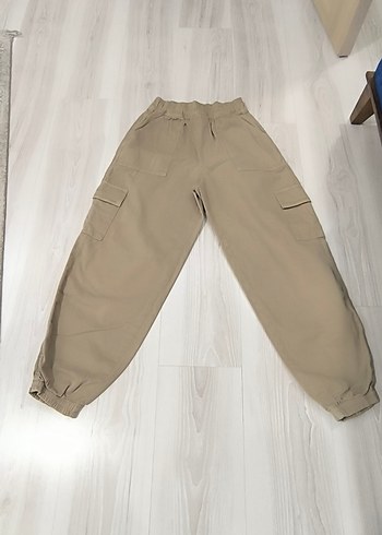 Bej Kadın Rahat Kesim Beli ve paçası lastikli - Görsel 2