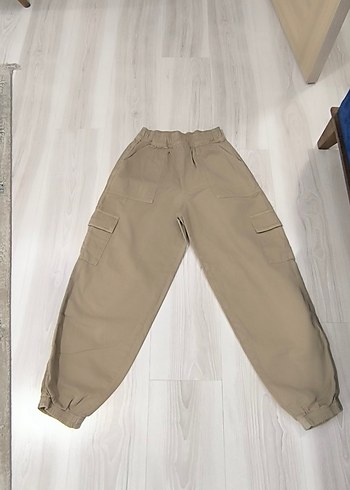 Bej Kadın Rahat Kesim Beli ve paçası lastikli - Görsel 3